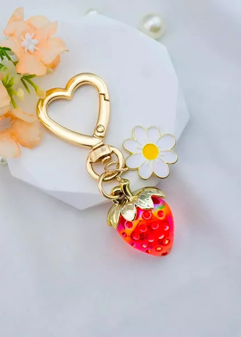 Strawberry and daisy charm