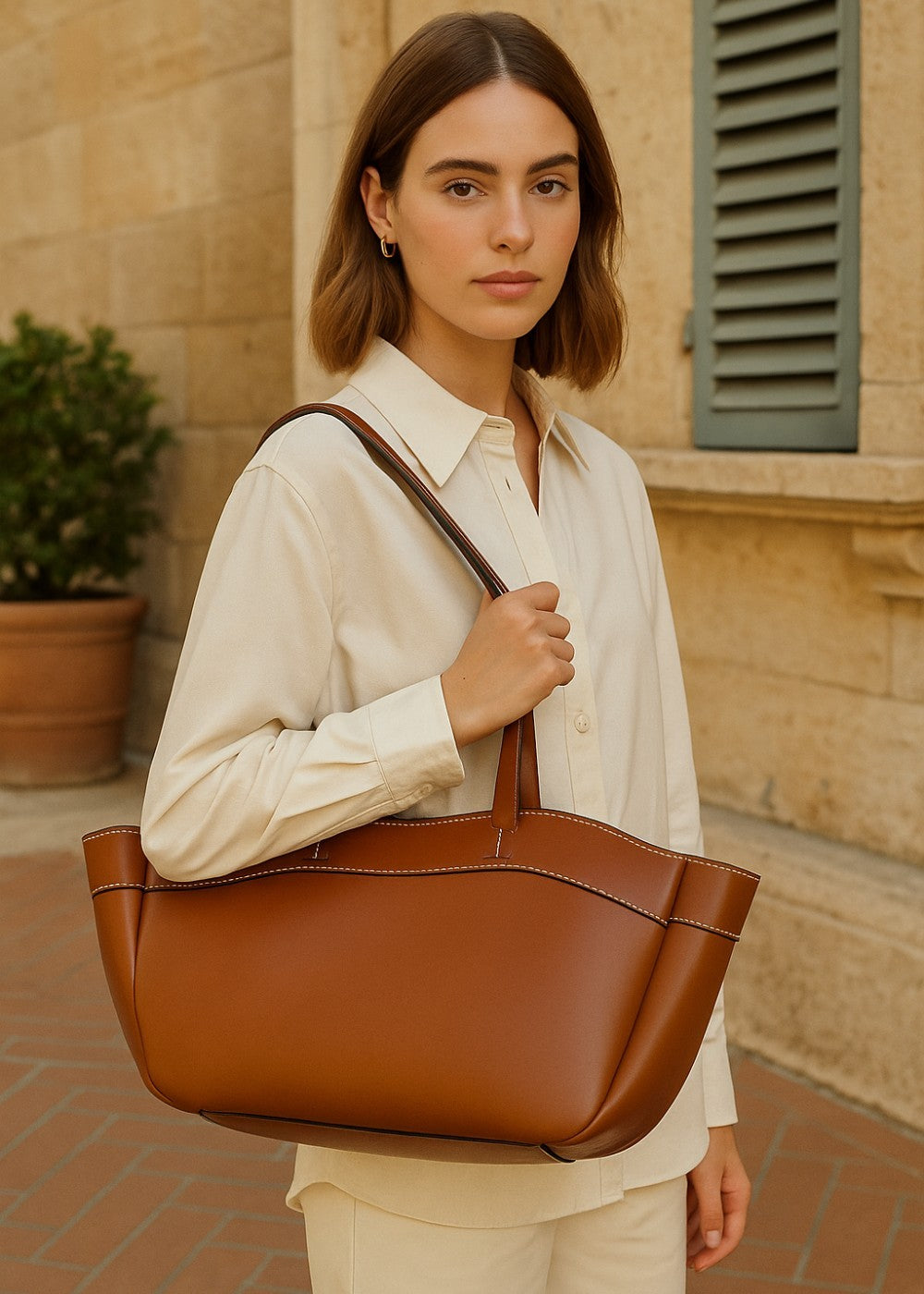 Emma Spacious Leather Bag