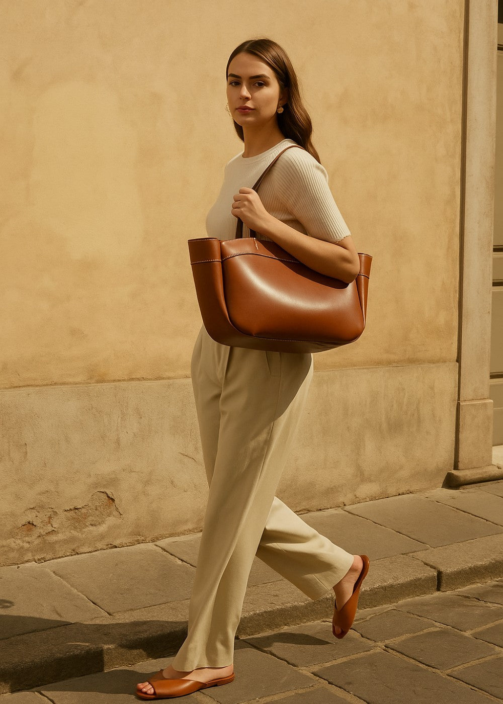 Emma Spacious Leather Bag
