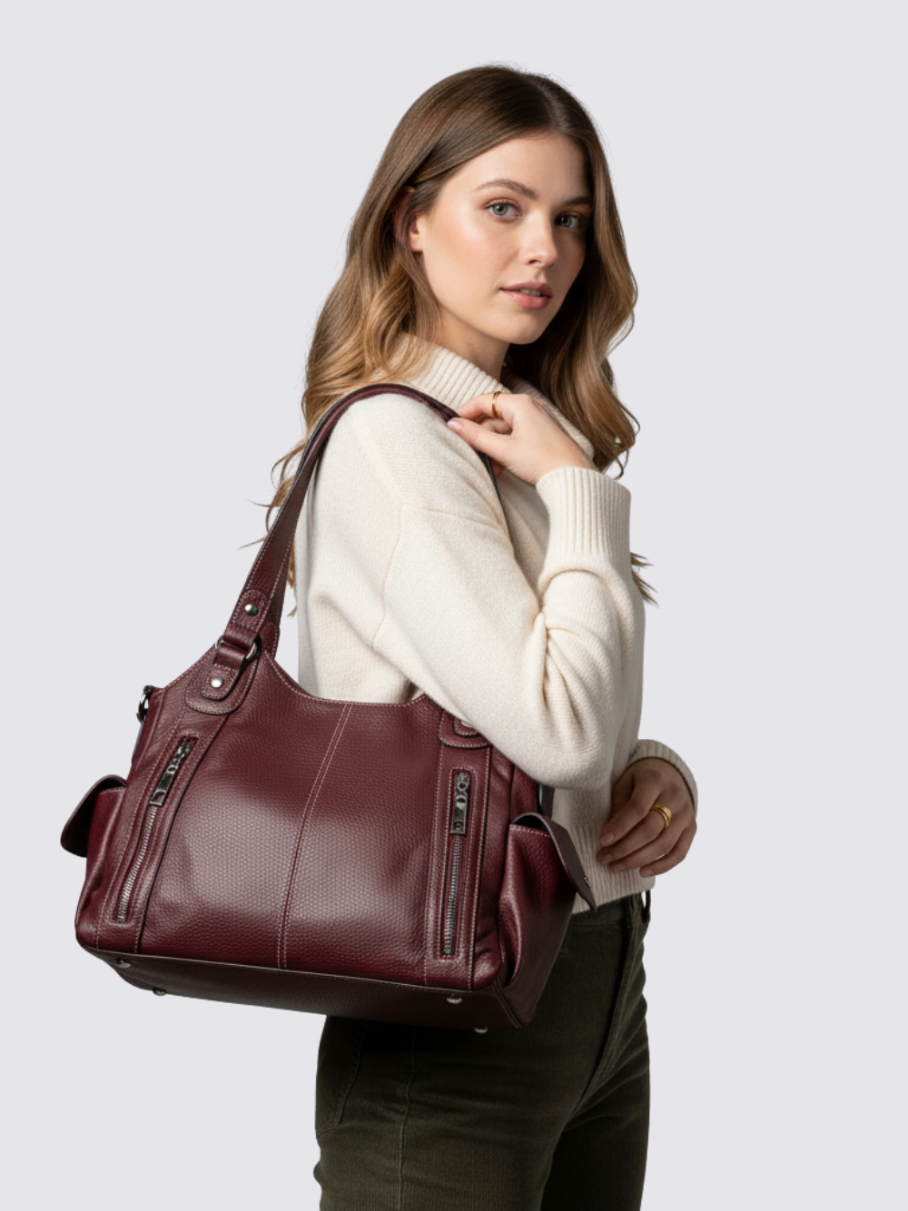 Ange leather bag - Burgundy