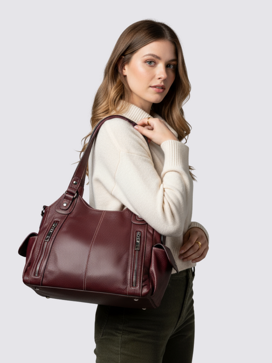 Ange leather bag - Burgundy