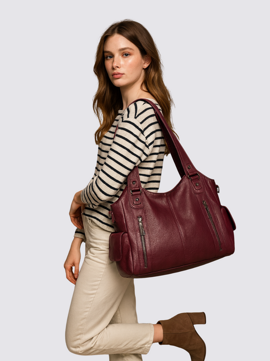 Ange leather bag - Burgundy