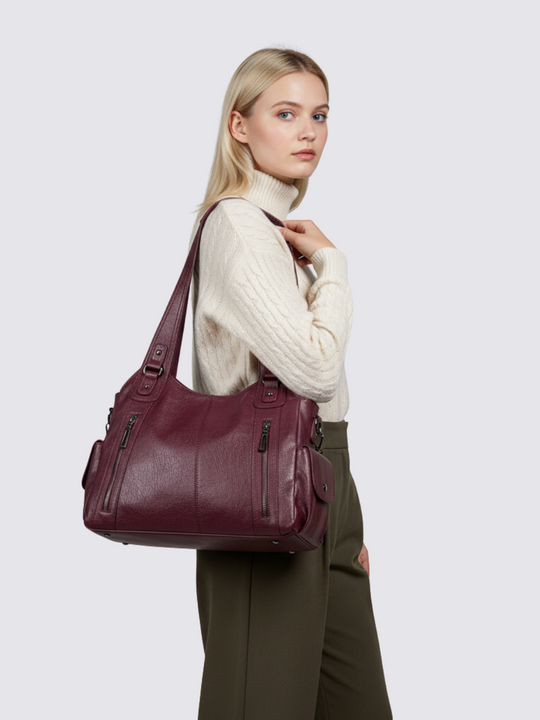 Ange leather bag - Burgundy