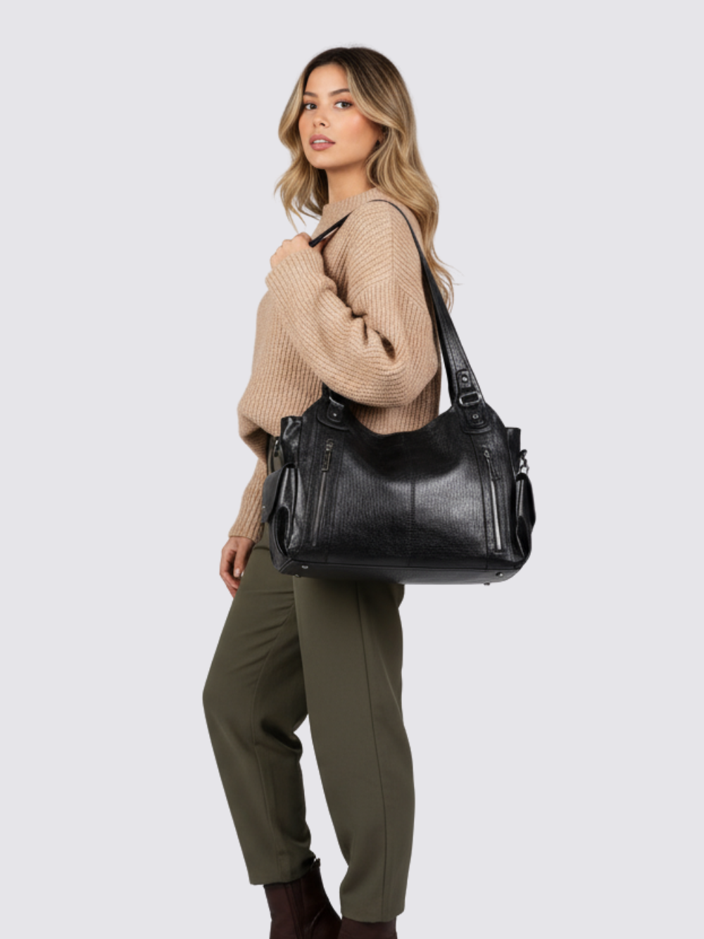 Ange leather bag - Black