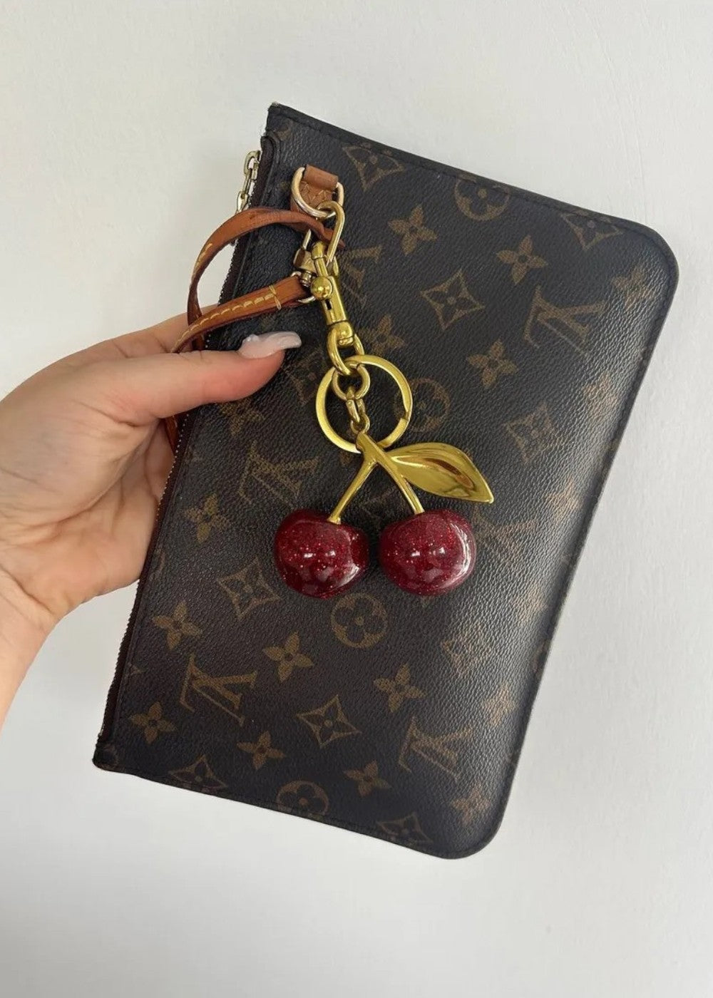 Gold cherry charm