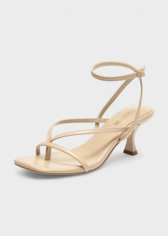 Kassie - Square Toe Strappy Kitten Heels