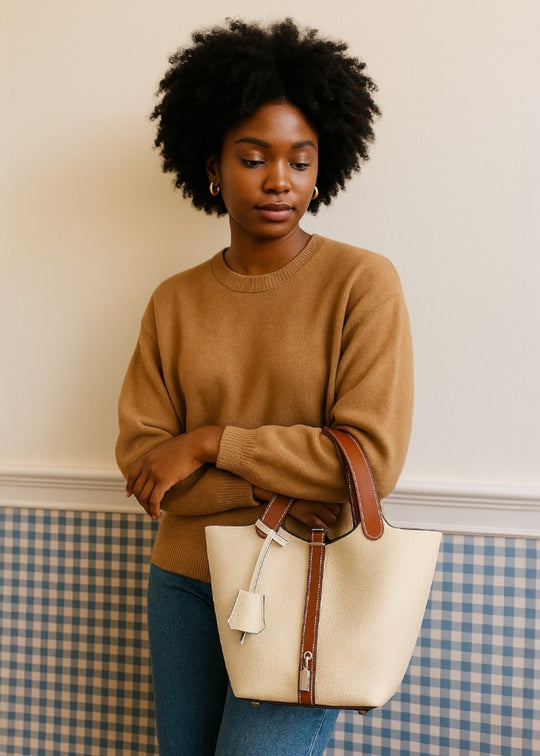 Viral Leather Bucket Bag