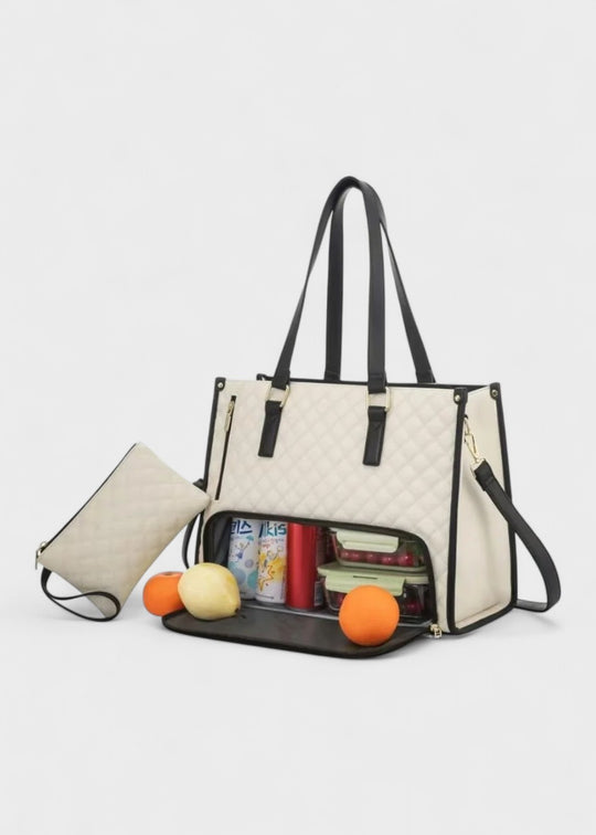 3-in-1 Quilted Tote Bag