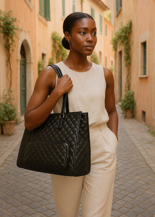 3-in-1 Quilted Tote Bag