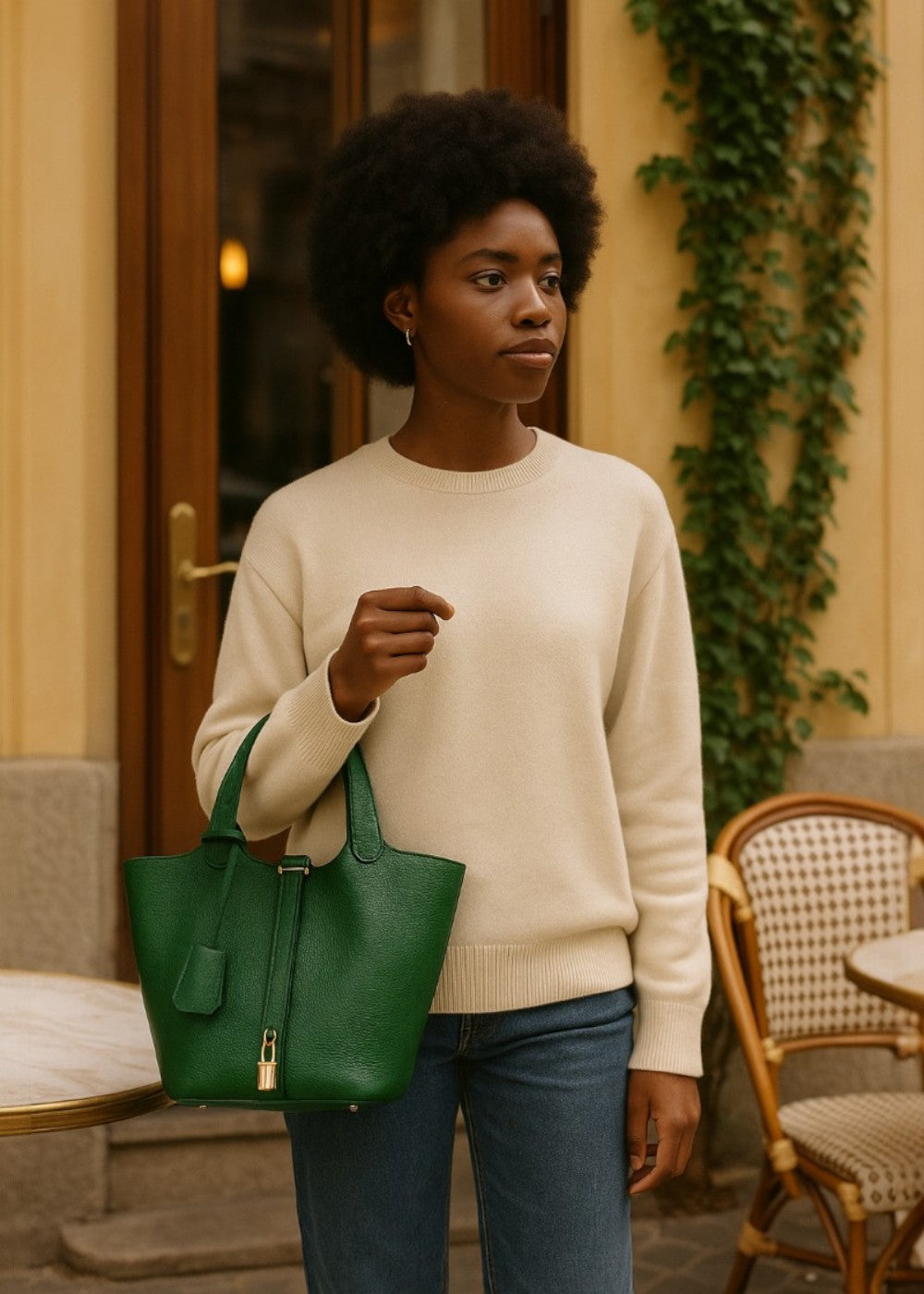 Viral Leather Bucket Bag