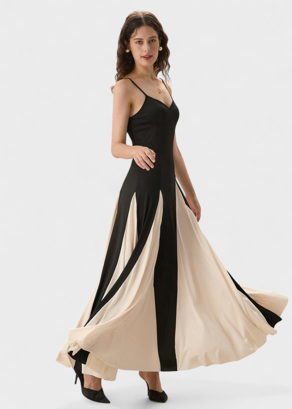 Black dress with thin straps