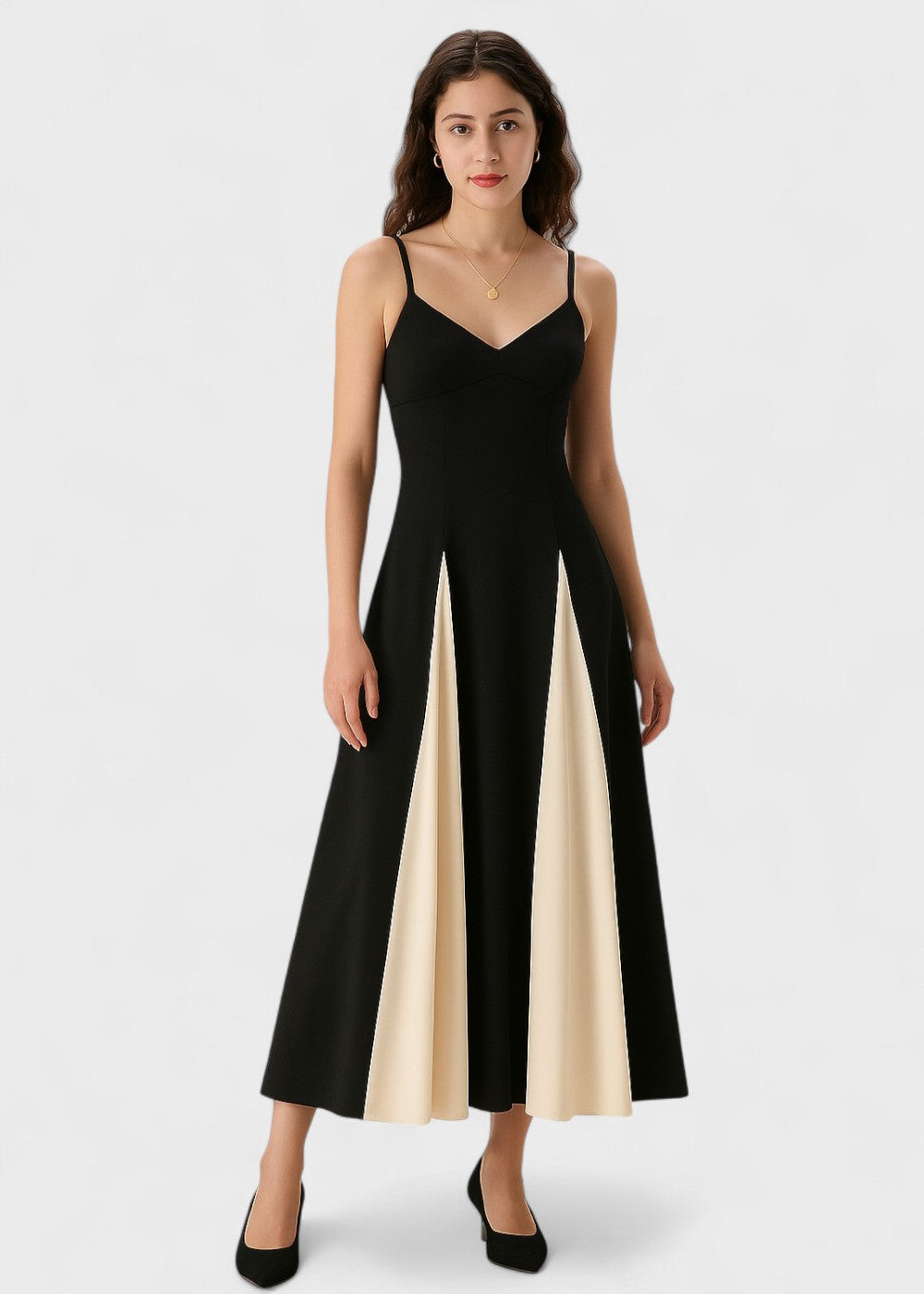 Black dress with thin straps