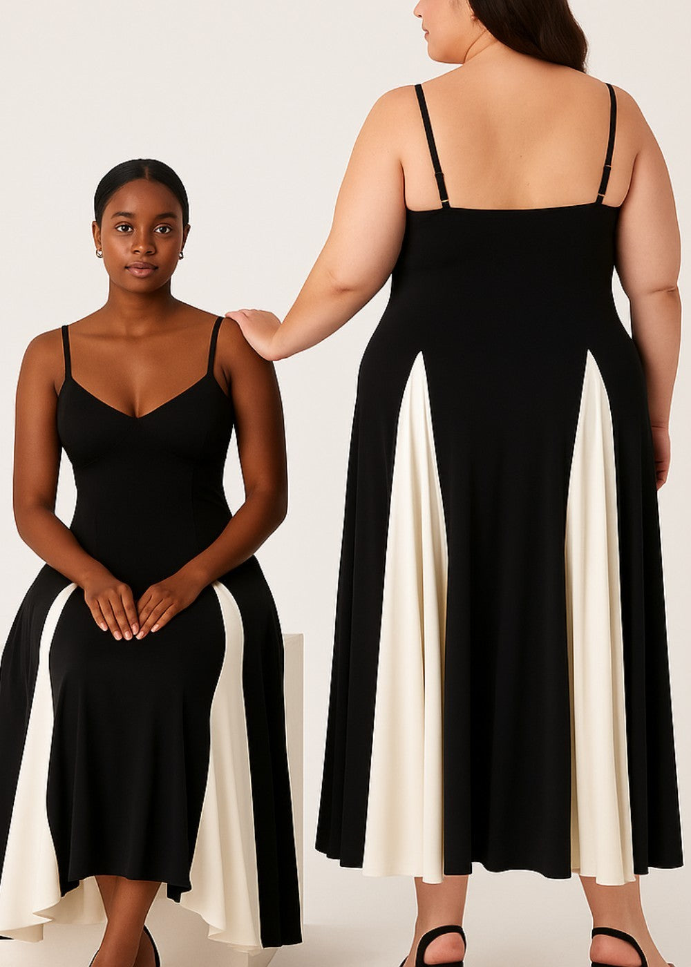 Black dress with thin straps