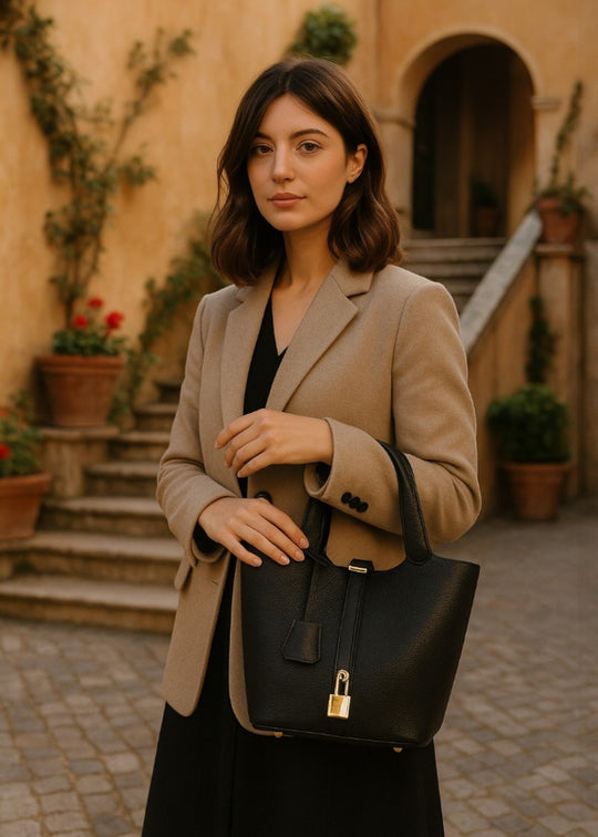 Viral Leather Bucket Bag