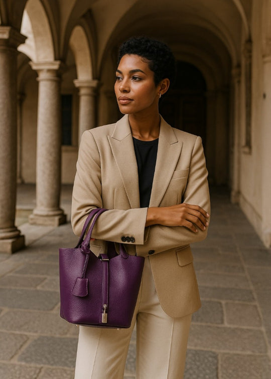 Viral Leather Bucket Bag