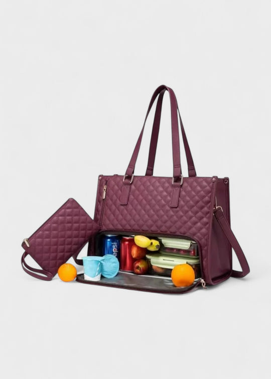 3-in-1 Quilted Tote Bag